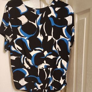Chico's Black and Blue Abstract Blouse